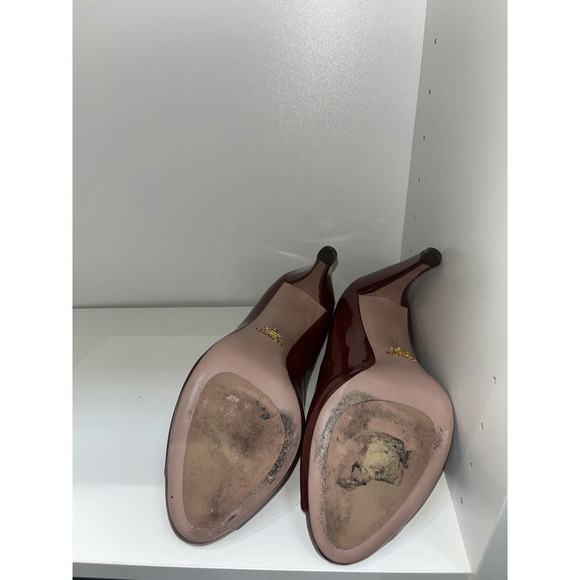 Prada Spazzolato Fume Red/wine Pumps - Picture 4 of 4